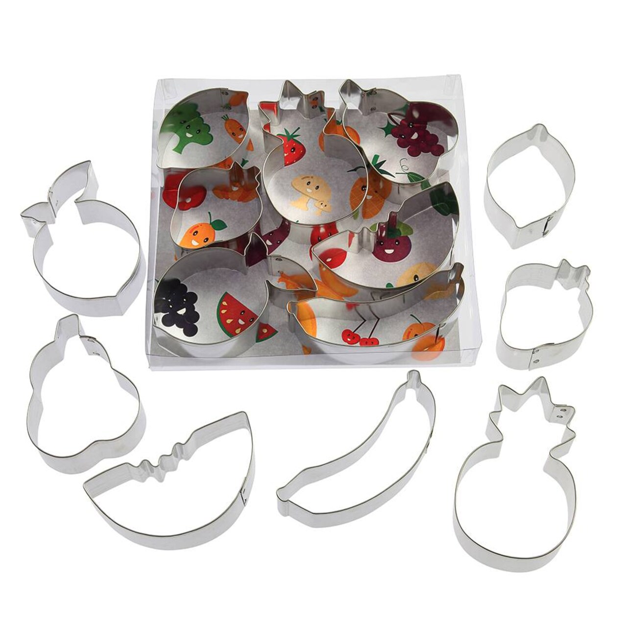 Fruit Cookie Cutter 7 Pc Set B1486, CookieCutter.com, Tin Plated Steel, Handmade in the USA
